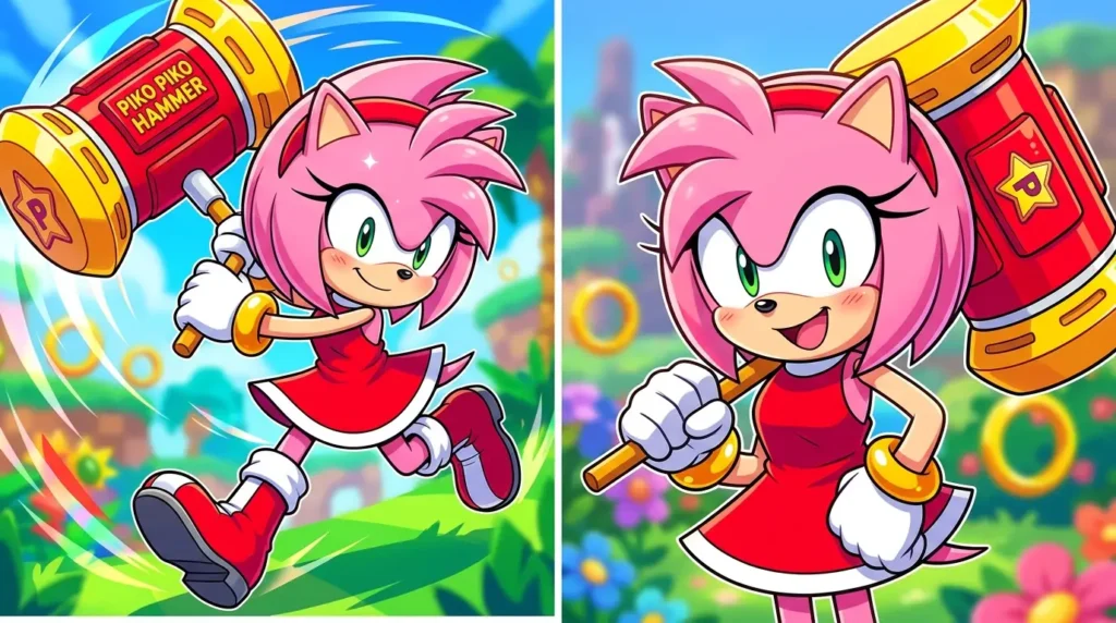Amy Rose with Piko Piko Hammer PFPs