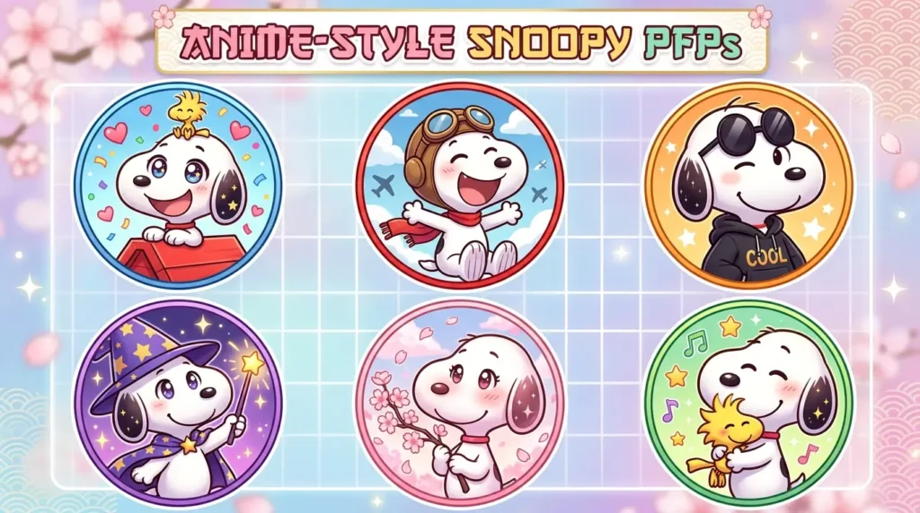 Anime-Style Snoopy PFPs