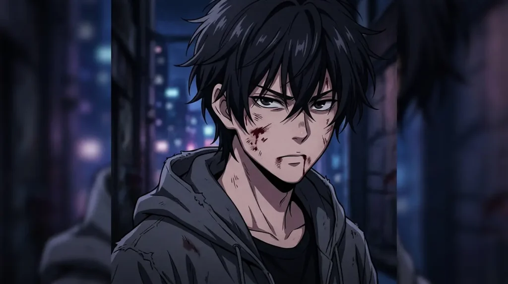 Bloody Anime Boy Pfp