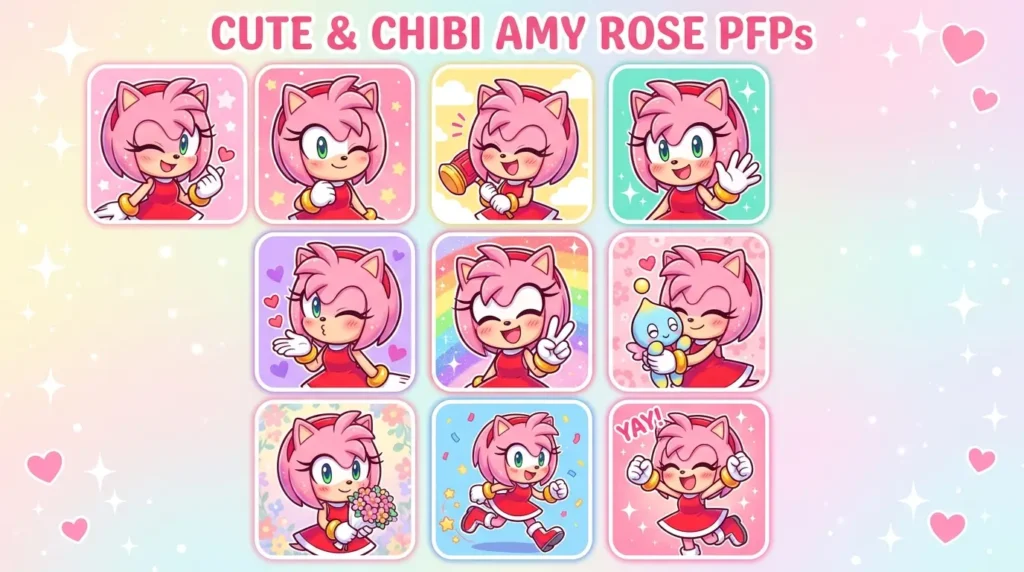 Cute & Chibi Amy Rose PFPs