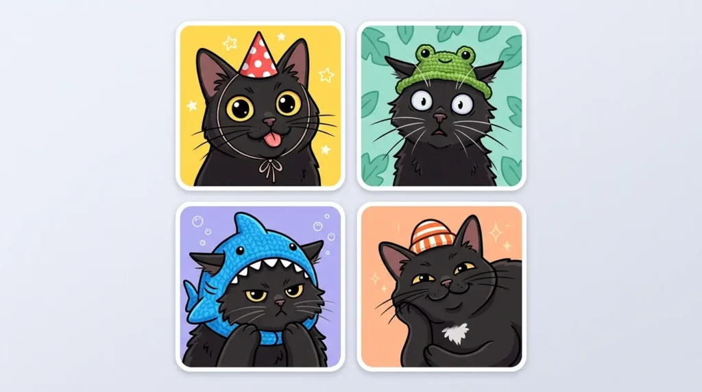 Funny & Silly Black Cat PFPs