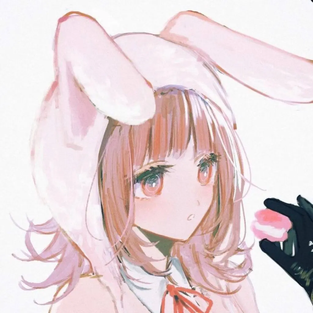 Aesthetic Cute Pink PFP Bunny