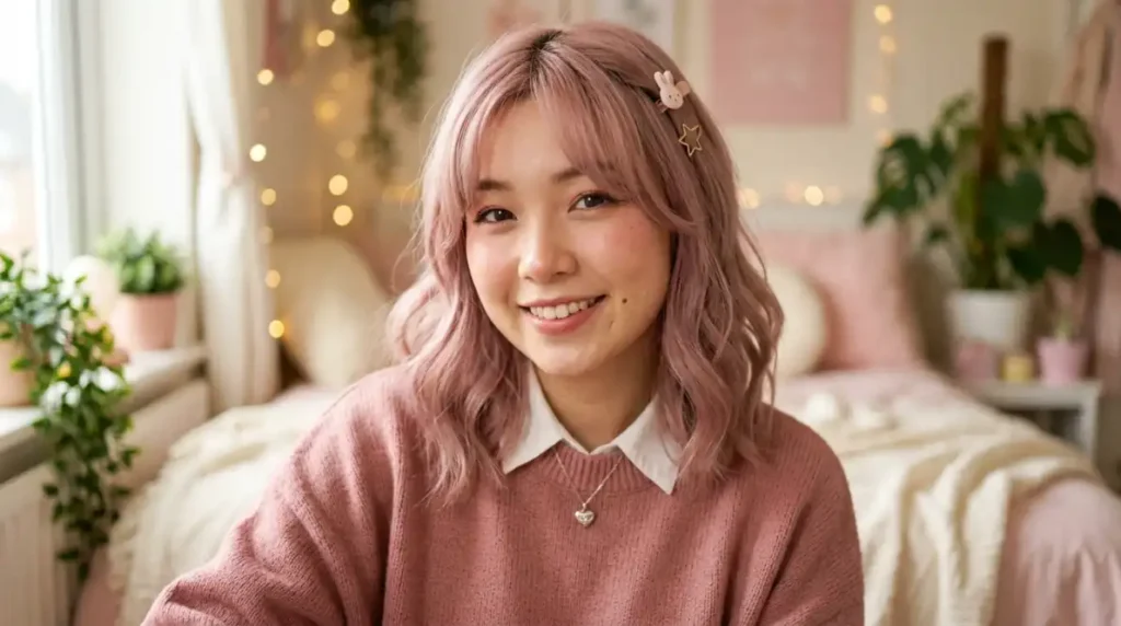Aesthetic Cute Pink PFP Girl