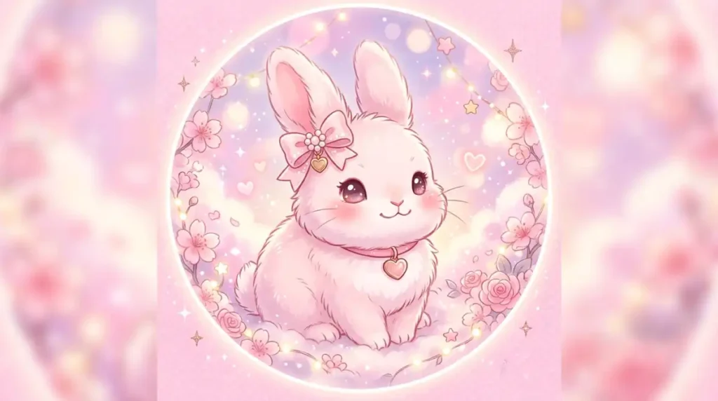 Aesthetic Cute Pink PFP Bunny