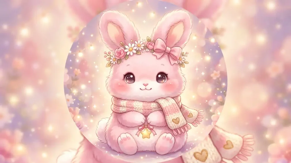 Aesthetic Cute Pink PFP Bunny