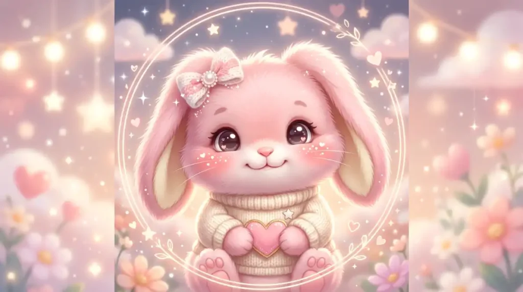 Aesthetic Cute Pink PFP Bunny