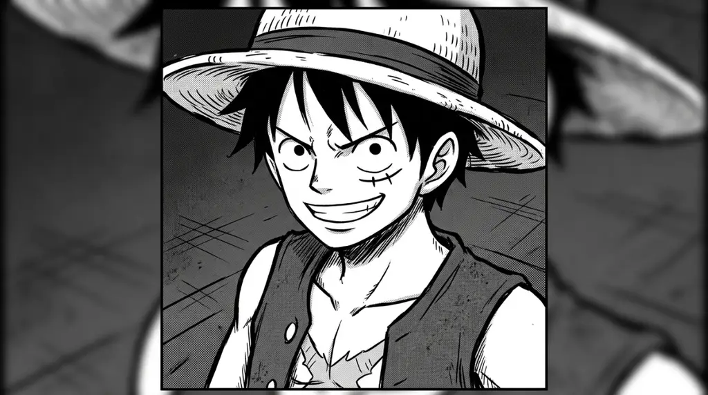 Luffy black and white pfp