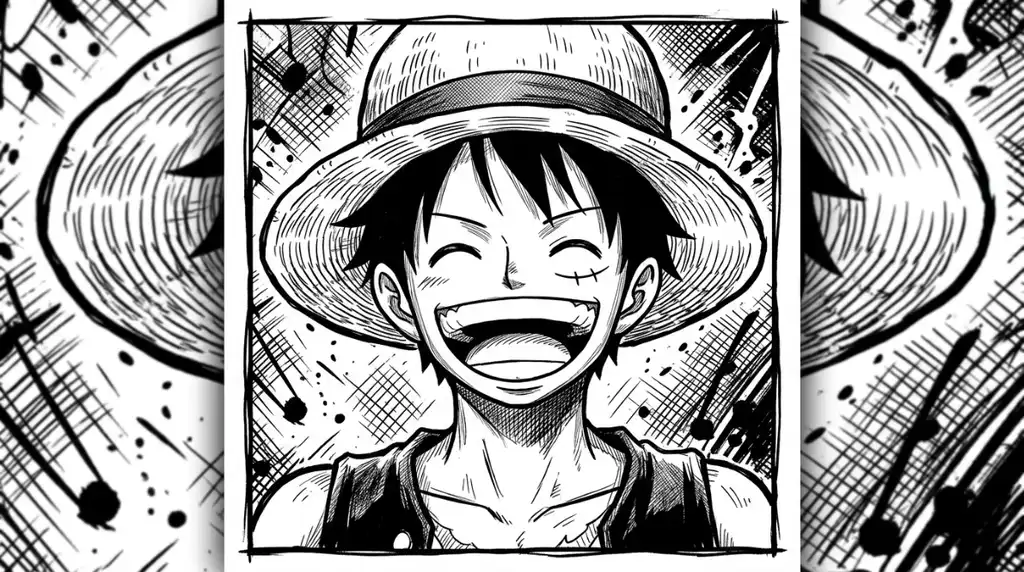 Luffy black and white pfp