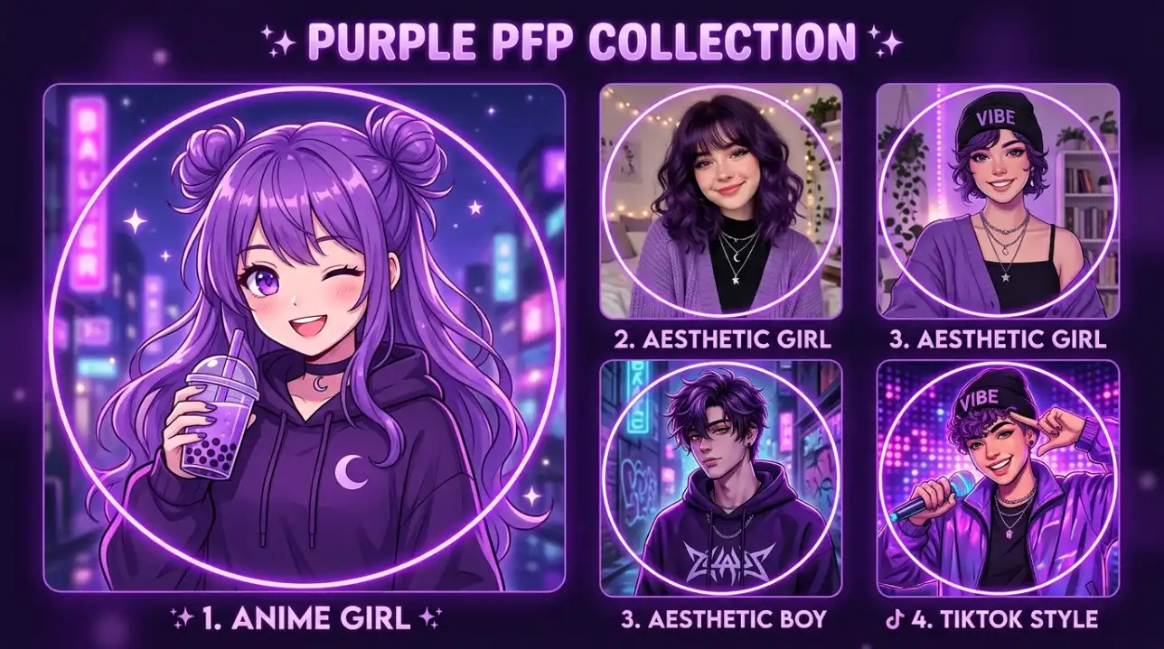 Purple PFP: For Aesthetic, Anime, Girl, Boy & TikTok Styles