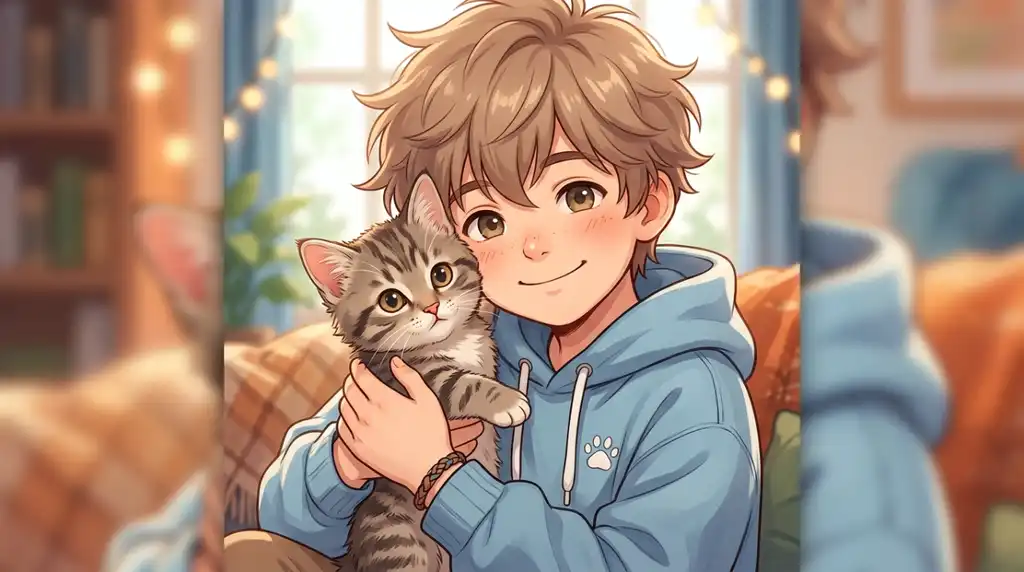 Cute Cat PFP Boy