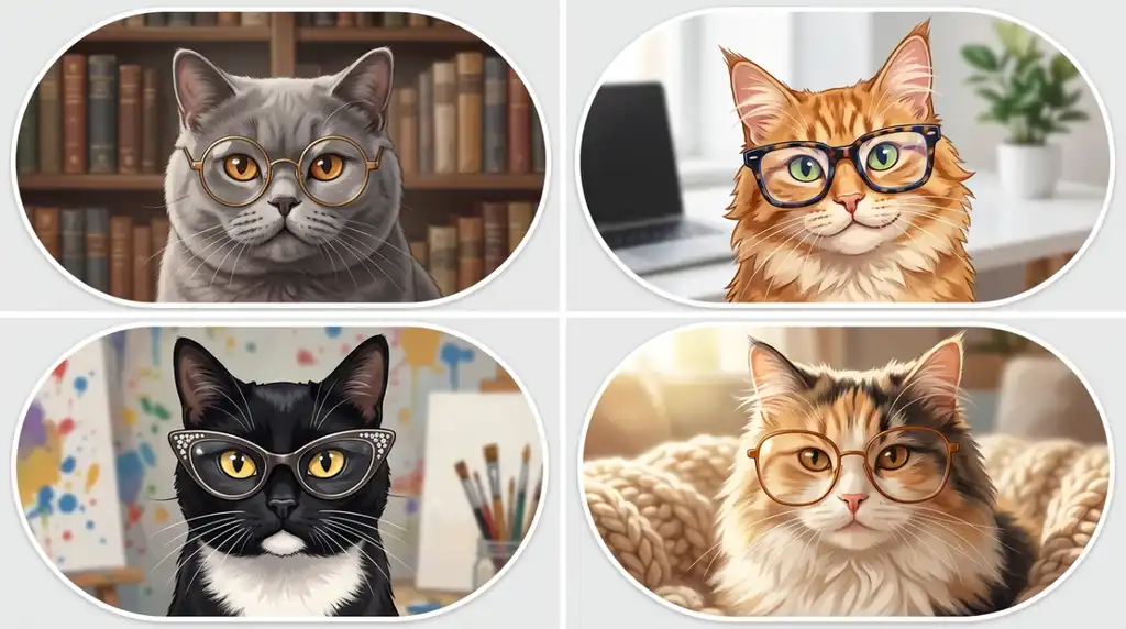 Cute Cat PFP With Glasses