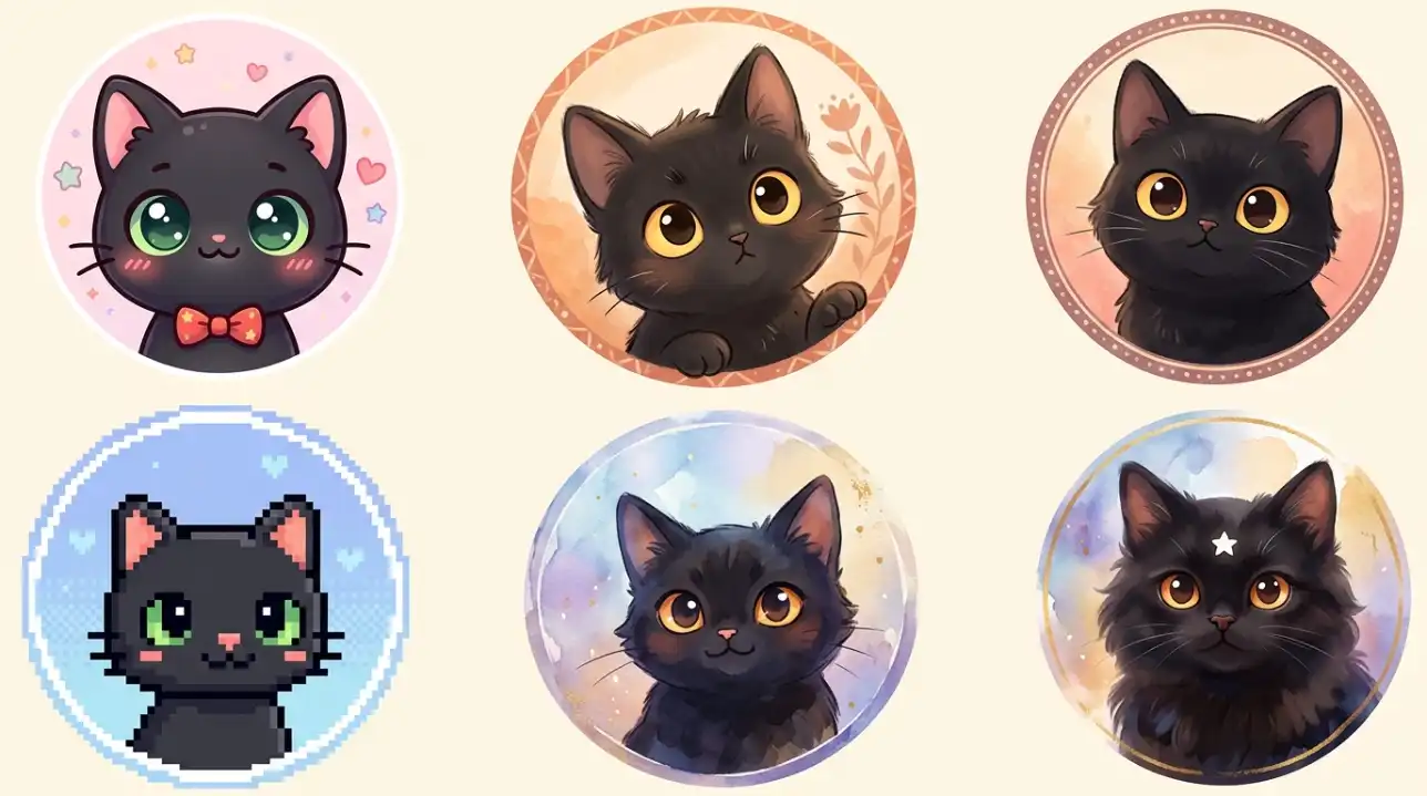 Cute Cat PFP Black