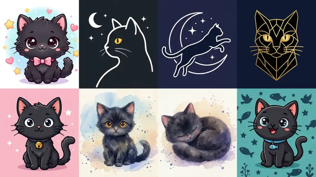 Cute Cat PFP Black