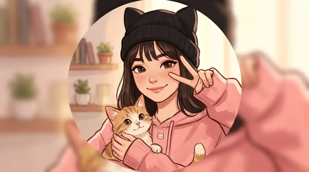 Cute Cat PFP Girl