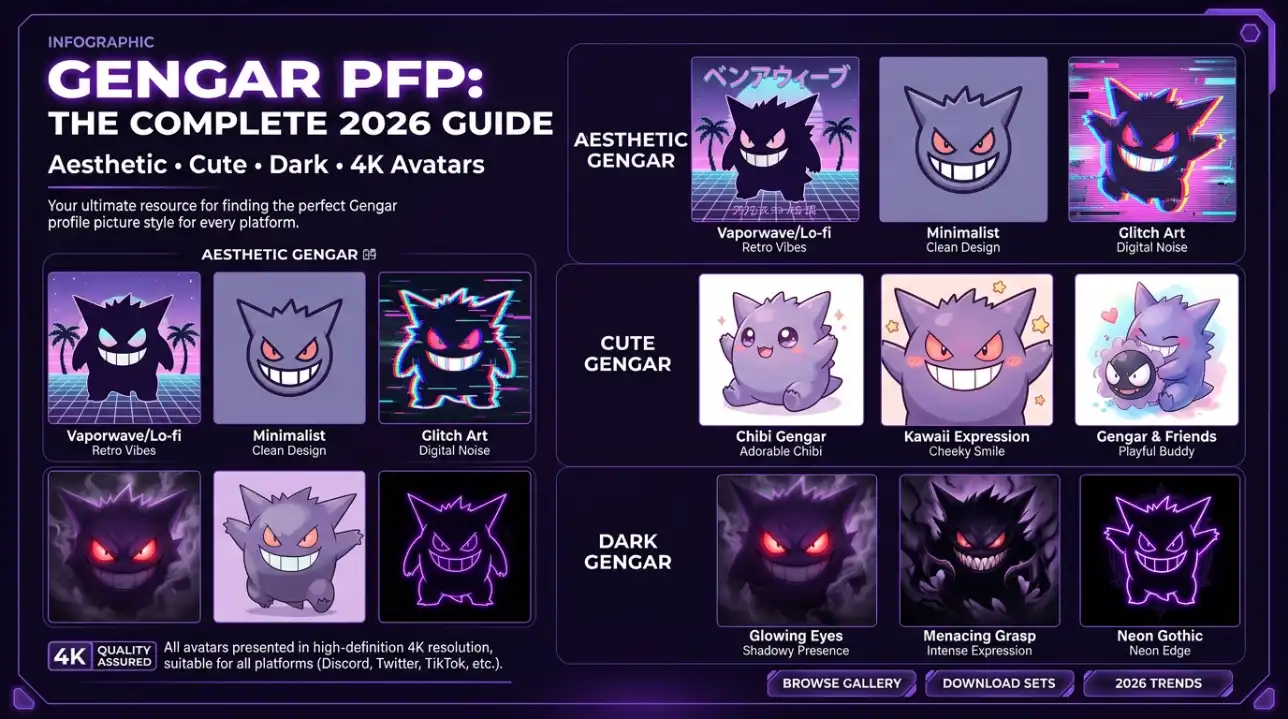 Gengar PFP: The Complete 2026 Guide to Aesthetic, Cute, Dark & 4K Avatars